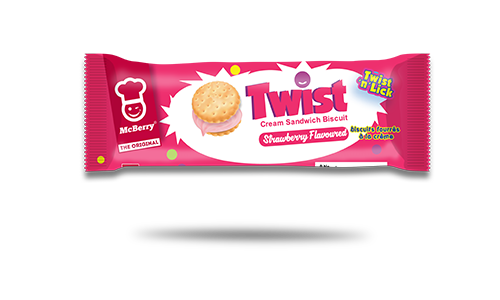 McBerry Twist Cream Sandwich Biscuits Strawberry